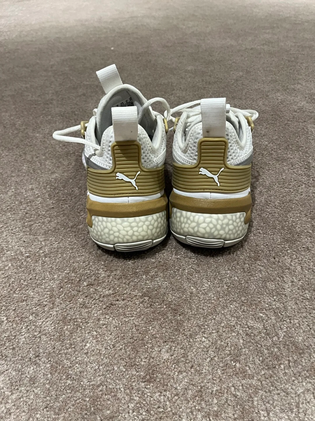 Puma Women's White and Gold Sneakers image indicator(4)