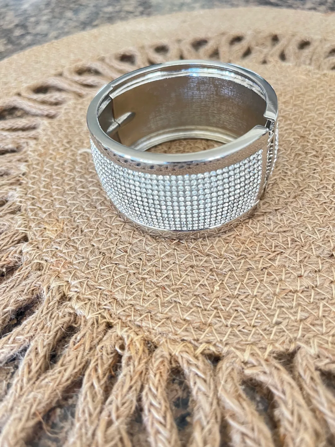 Sparkling Silver Rhinestone Cuff Bracelet thumbnail