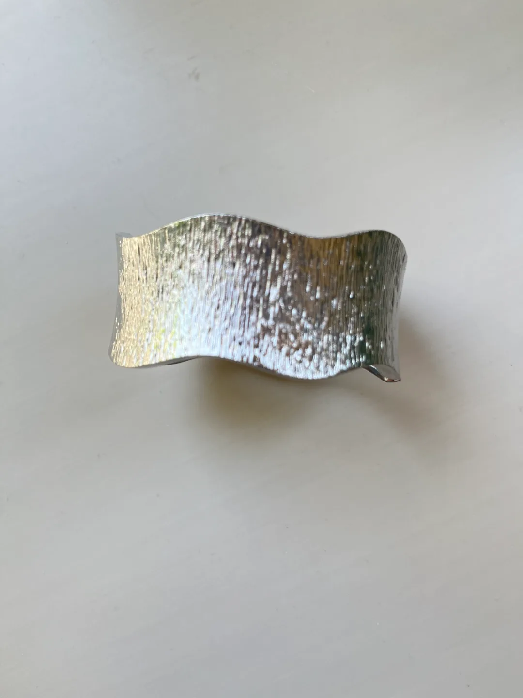 Silver Tone Wave Cuff Bracelet thumbnail