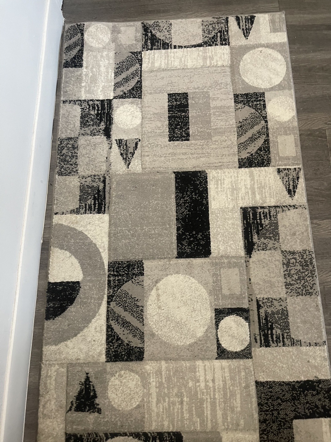 2 Geometric Runner Rug - Grey, Black, White - photo 3