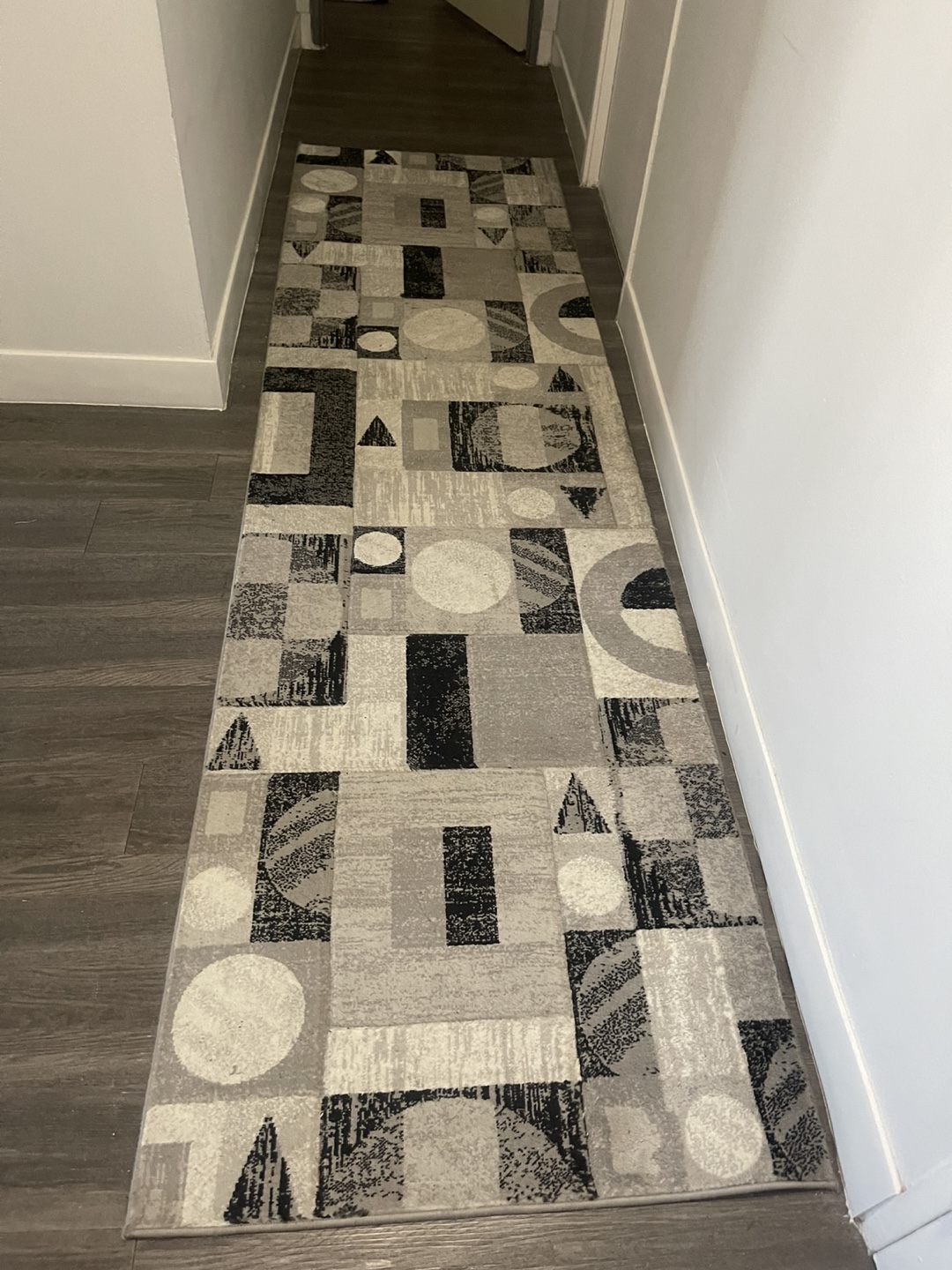 2 Geometric Runner Rug - Grey, Black, White - photo 5