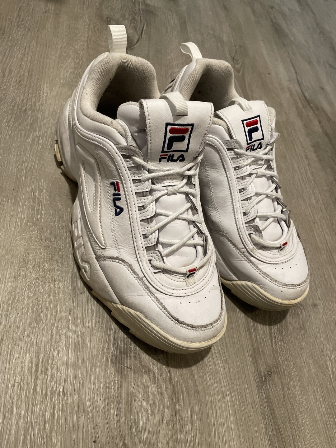 Fila Disruptor II White Leather Sneakers