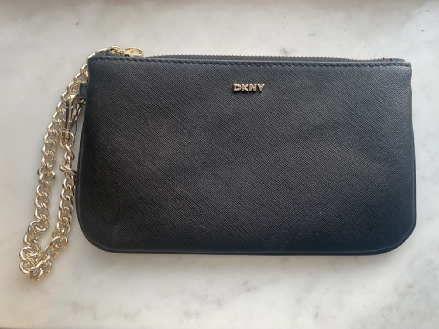 DKNY Black Leather Chain Wallet