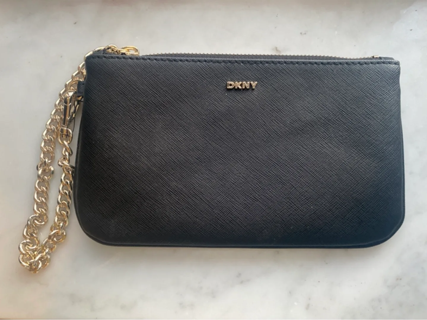 DKNY Black Leather Chain Wallet
