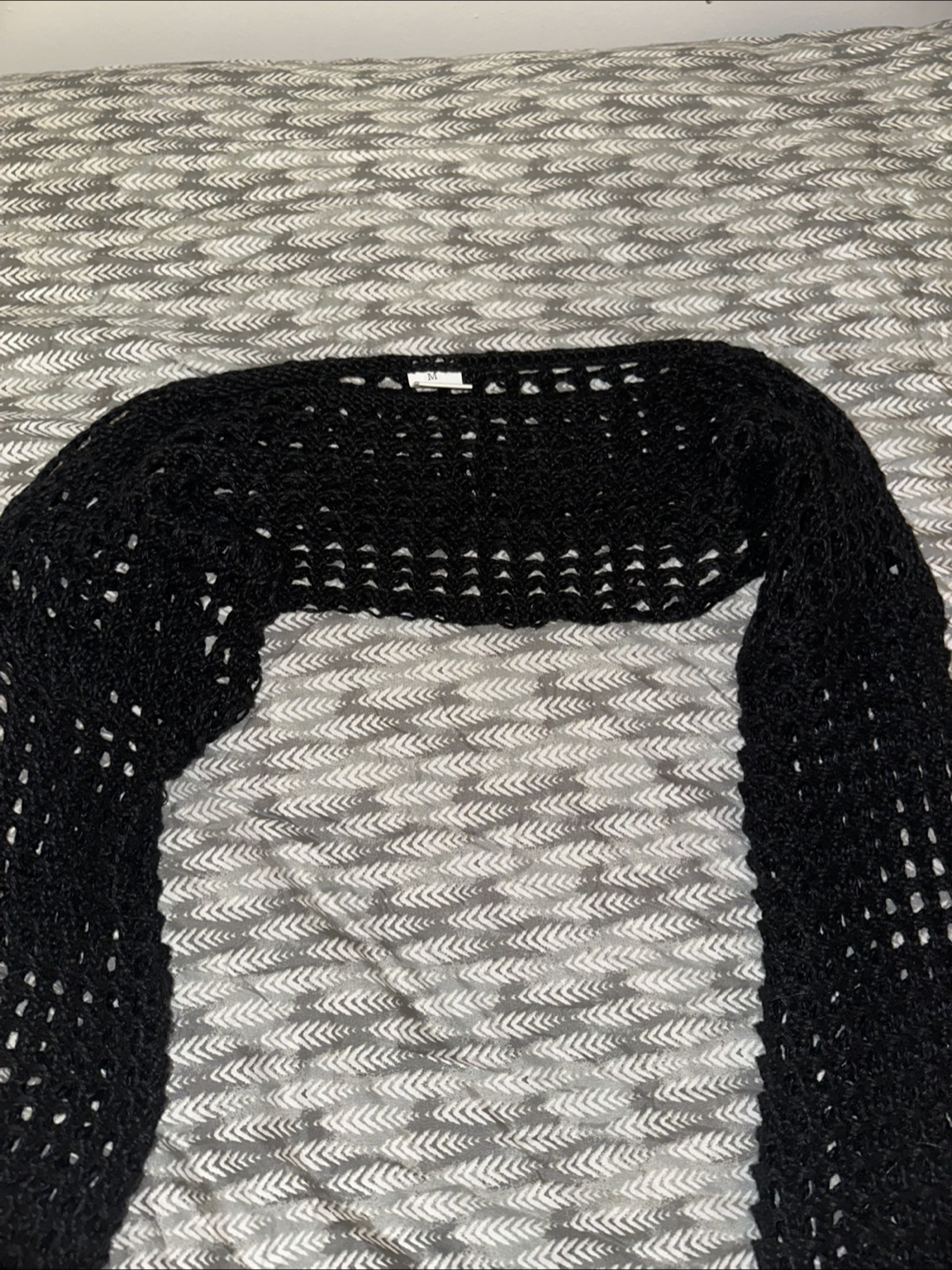 Black Crochet Bolero Shrug