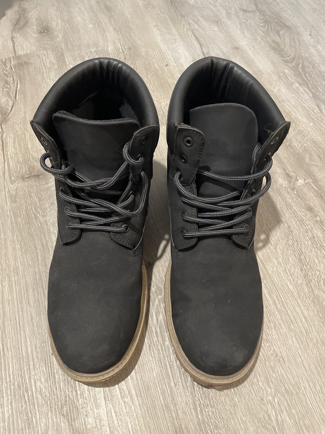 Men's Black Lace-Up Boots - Size 10 - photo 2
