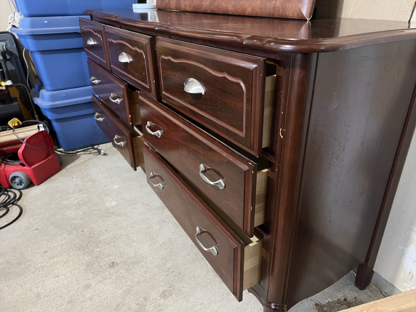 Dark Solid Wood Dresser with Mirror - photo 4