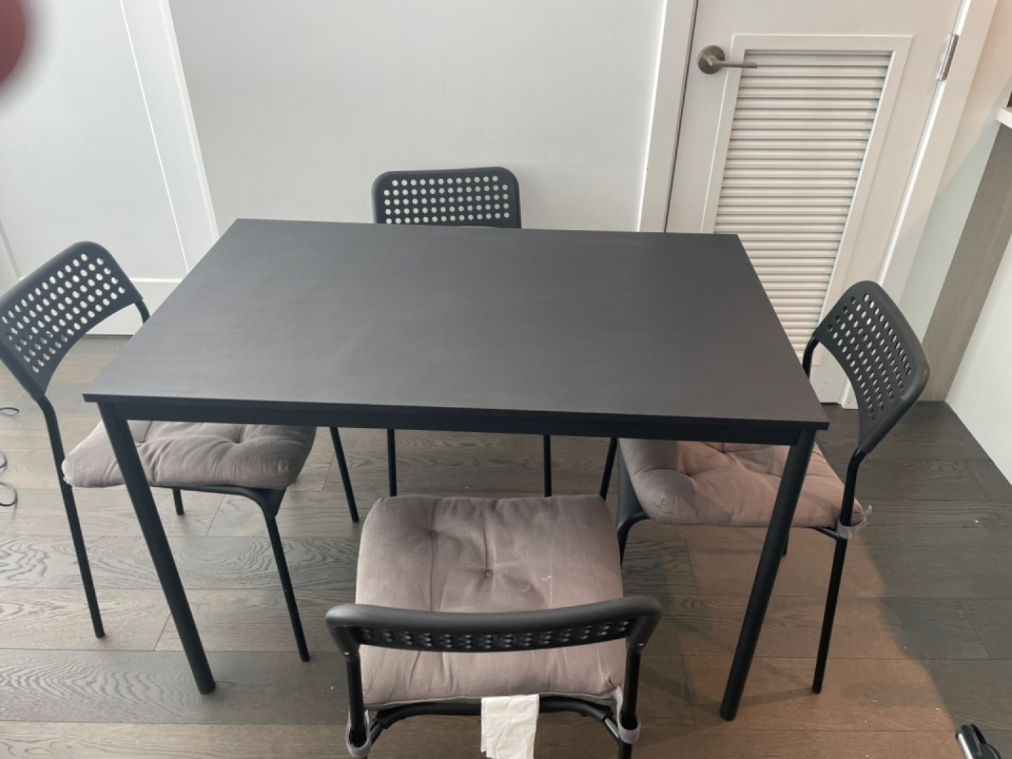 Black Dining Table and Four Chairs Set - photo 3