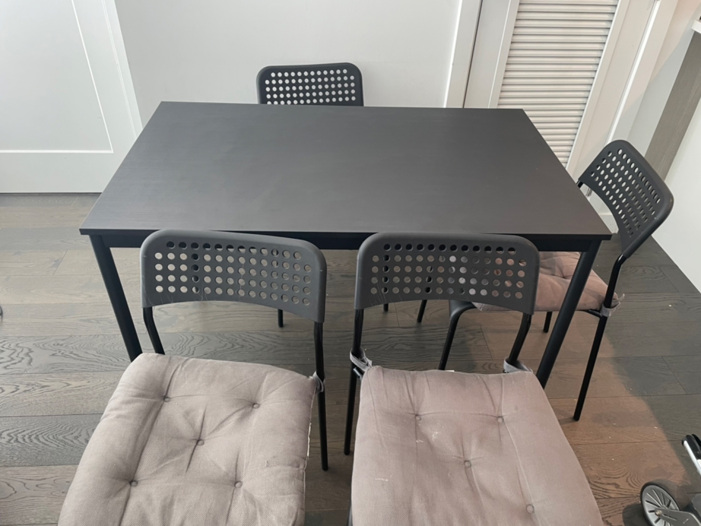 Black Dining Table and Four Chairs Set - photo 2