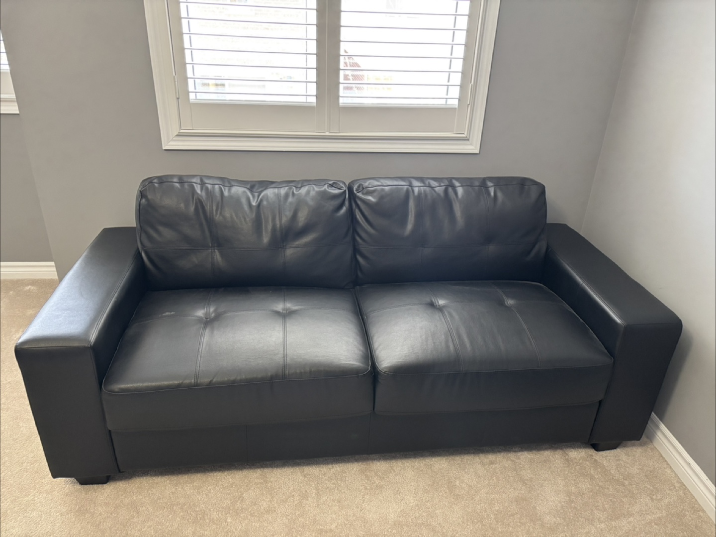 Black Leatherette Loveseat