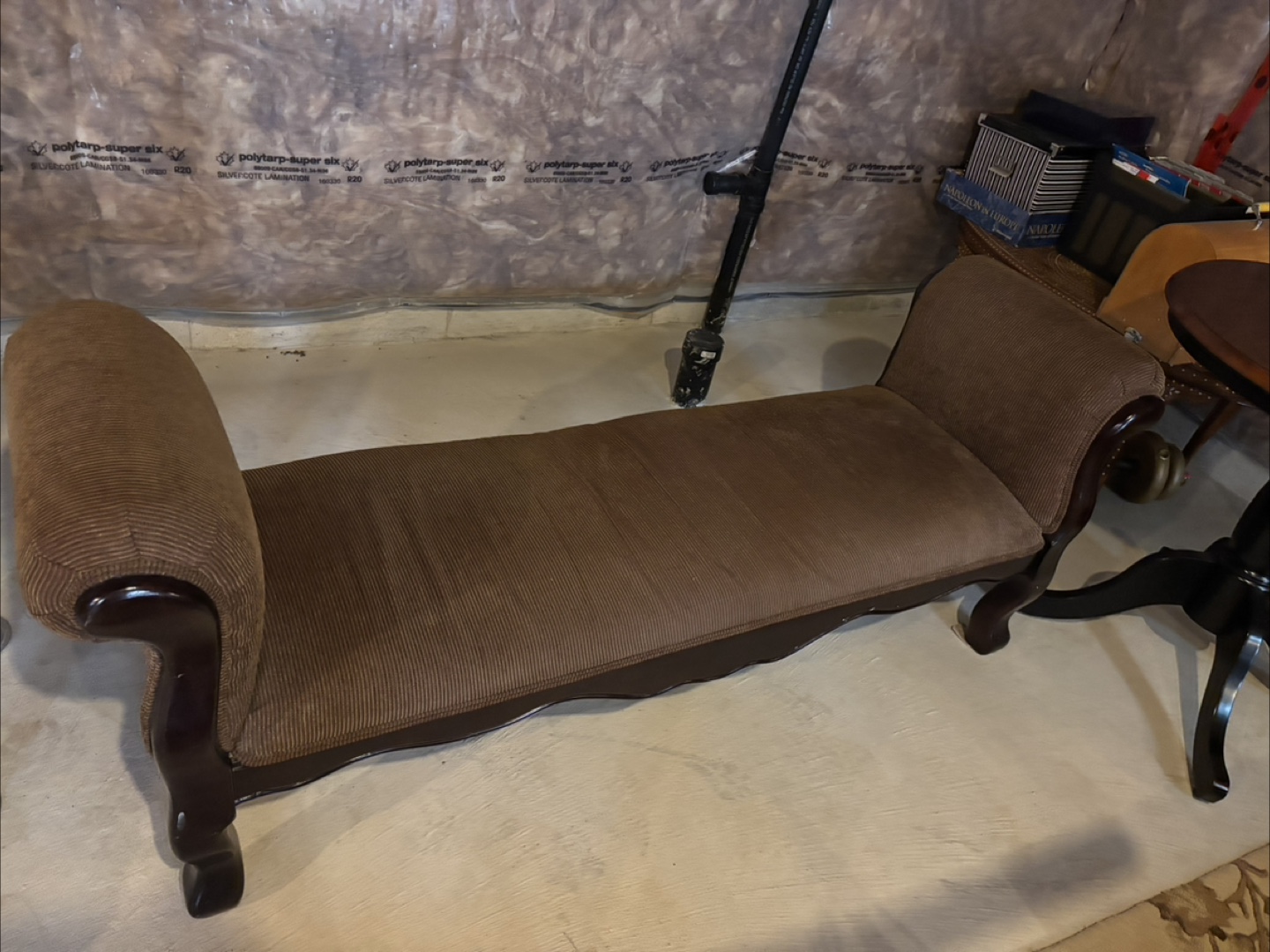 Brown Corduroy Bench