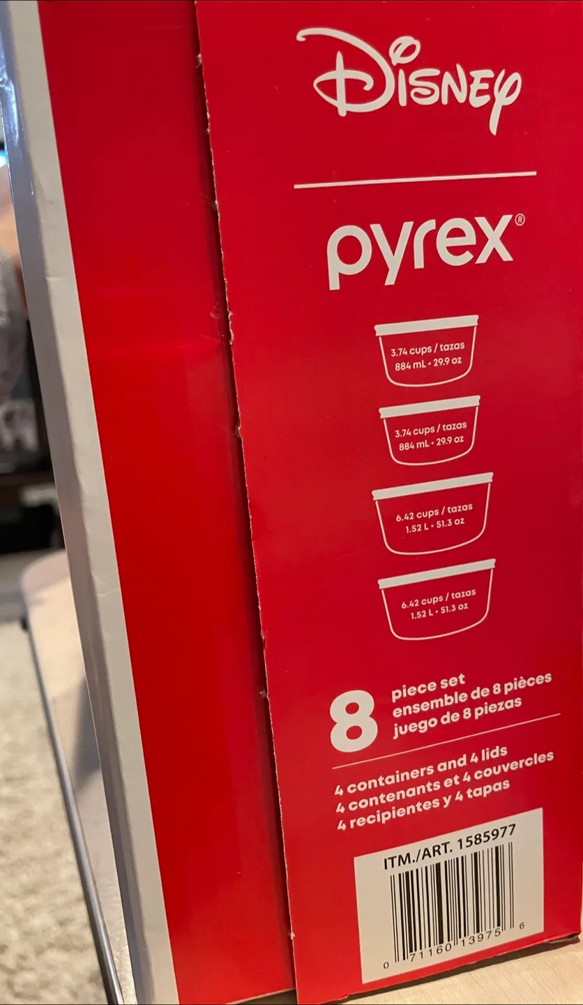 Brand new disney 8-Piece Glass Food Storage Set image indicator(4)