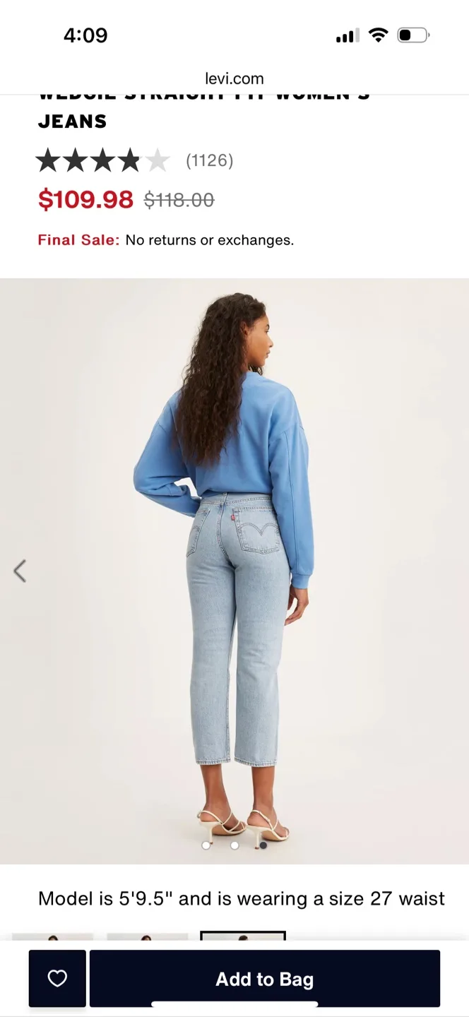 Levi's Wedgie Straight Fit Women's Jeans - Size 28 image indicator(3)