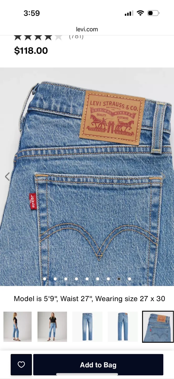 Levi's Wedgie Straight Fit Women's Jeans - Size 28 image indicator(5)