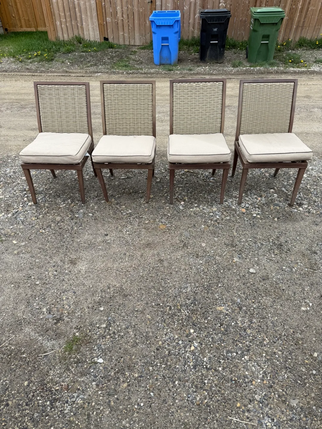 Set of Four Patio Chairs with Cushions thumbnail