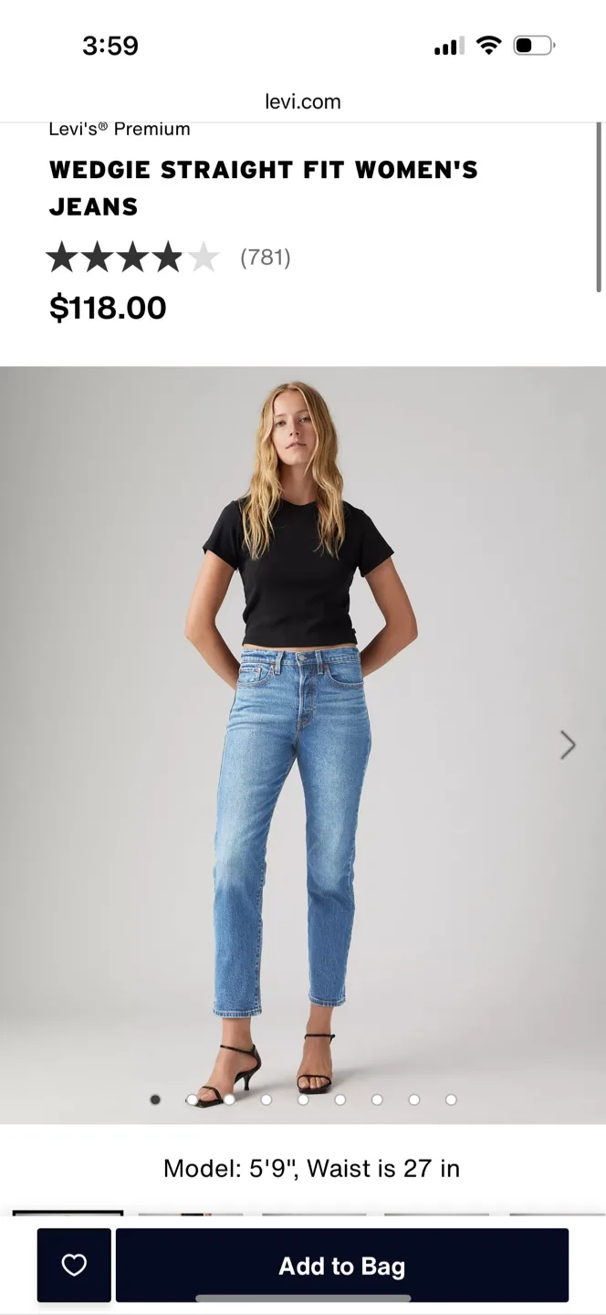 Levi's Premium Wedgie Straight Fit Women's Jeans - Size 28 image indicator(5)