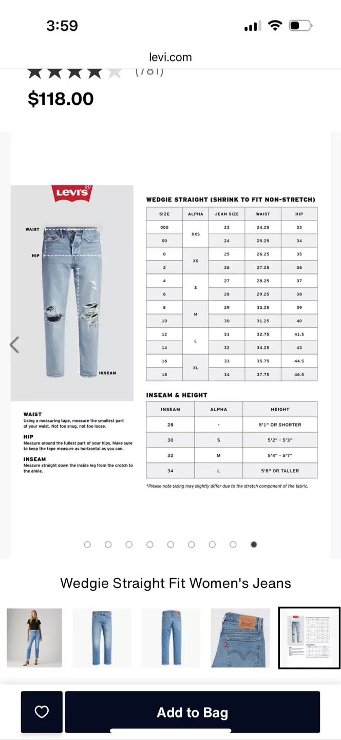 Levi's Premium Wedgie Straight Fit Women's Jeans - Size 28 image indicator(10)