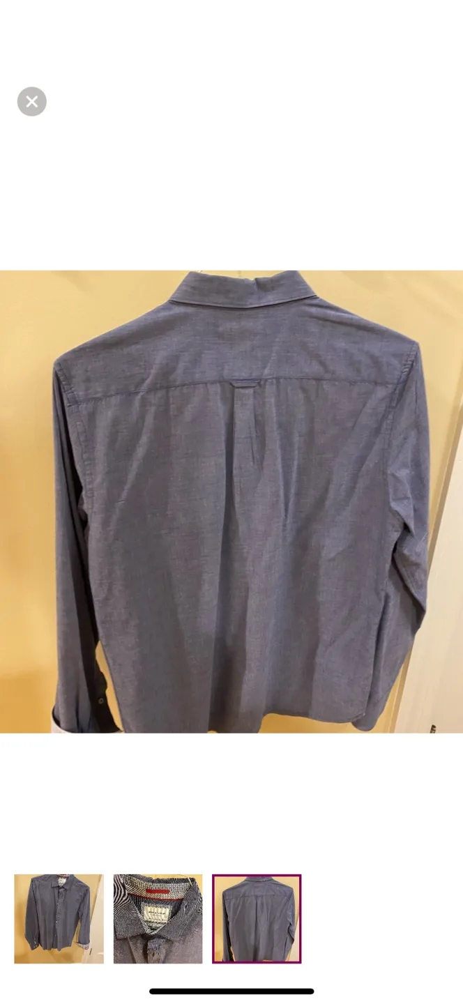 Men's Denim & Flower Slim Fit Long Sleeve Button-Down Shirt image indicator(3)