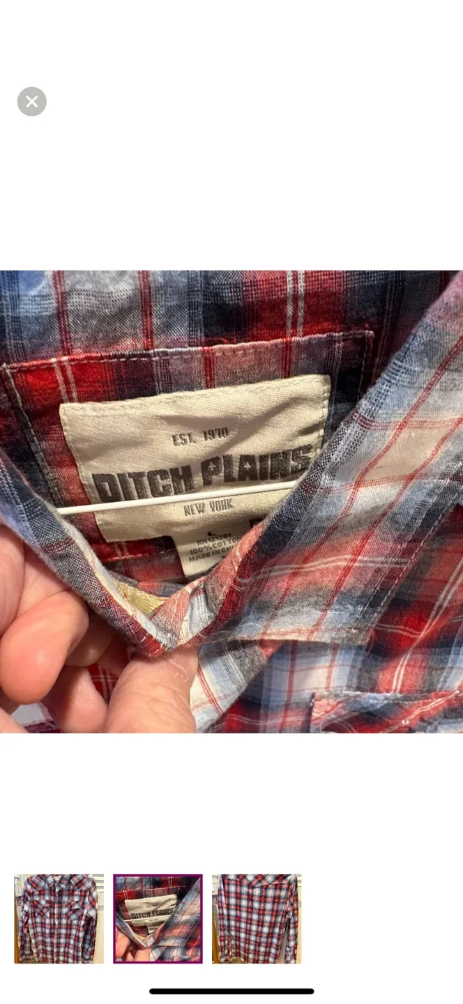 Men's Red Plaid Long Sleeve Button-Down Shirt image indicator(2)