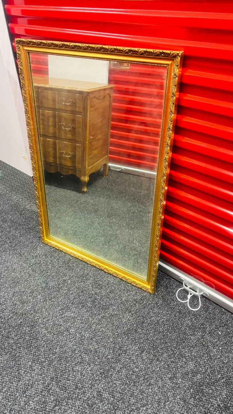 Gold ornate framed mirror thumbnail