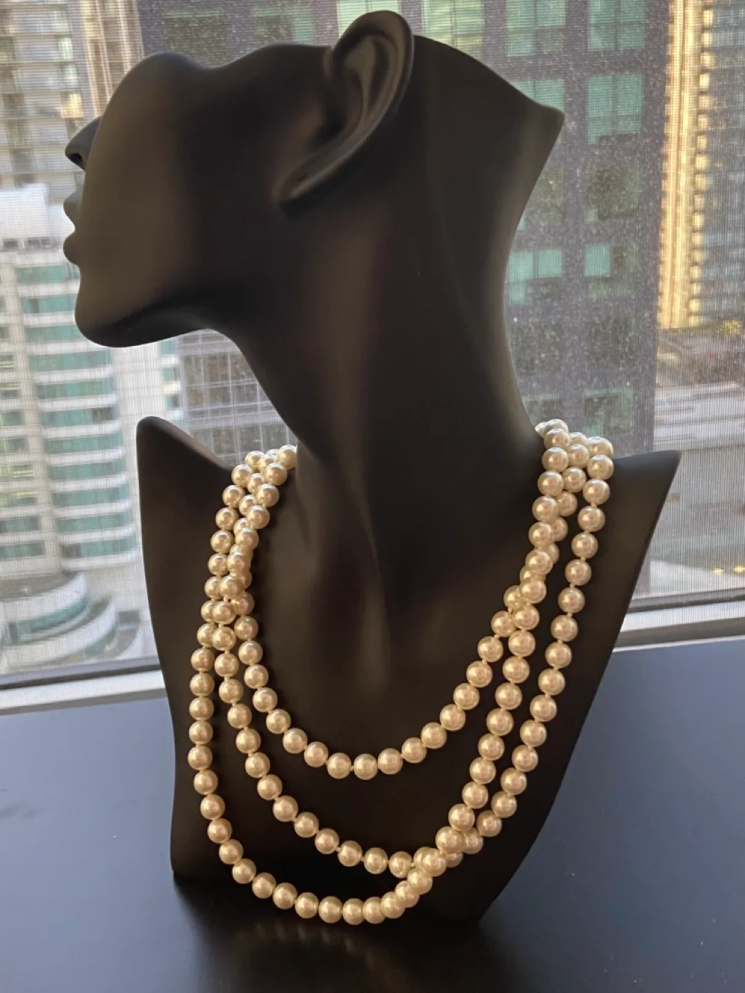 Camrose & Kross - Jackie Kennedy - JBK 3 Row Pearl Necklace thumbnail