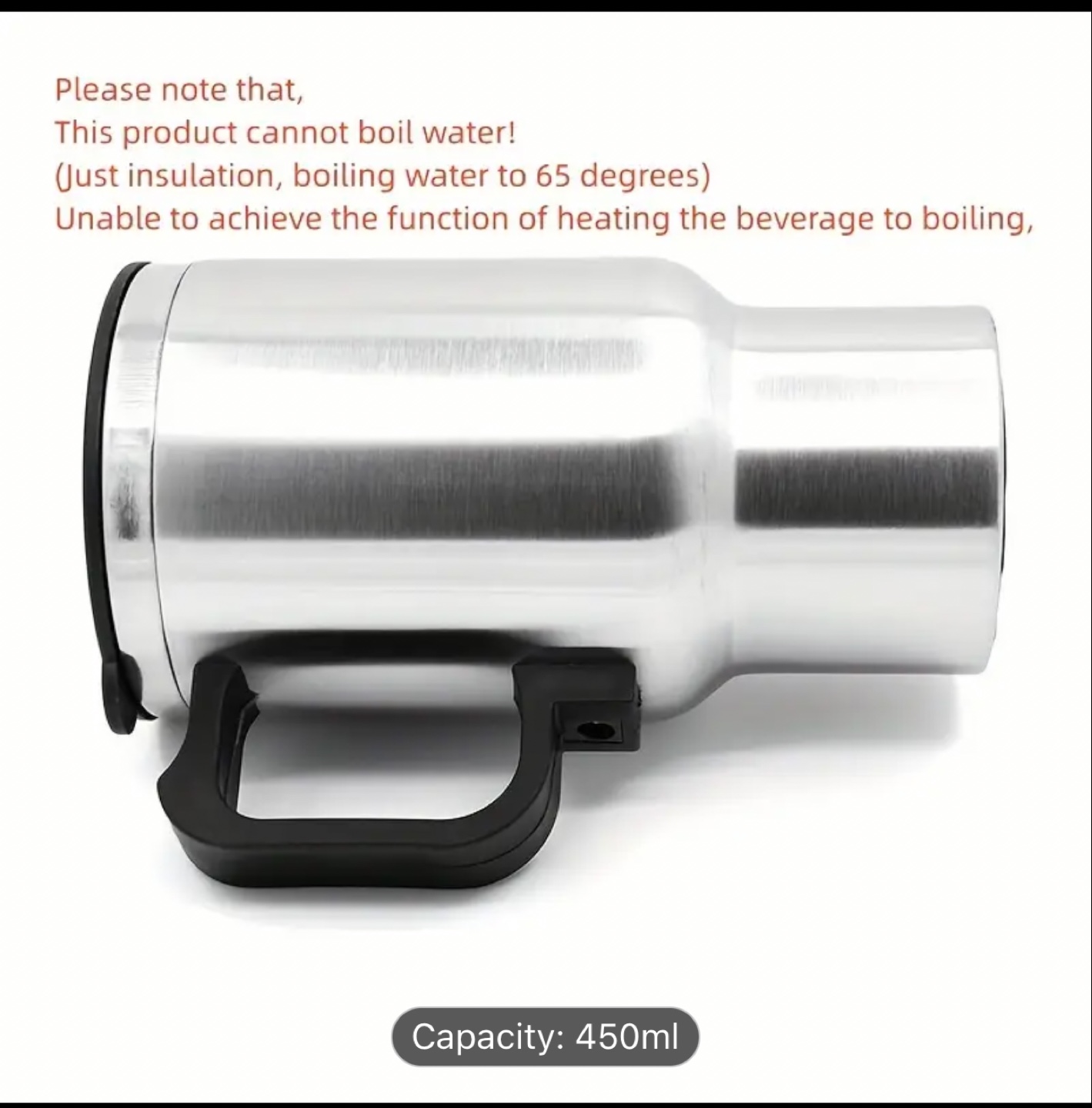 450ml Stainless Steel Car Mug Warmer - photo 3