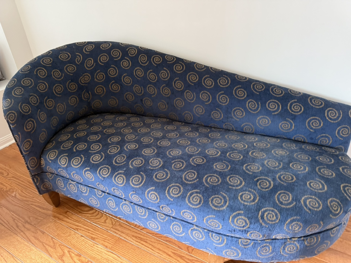 Blue and Gold Swirl Chaise Lounge