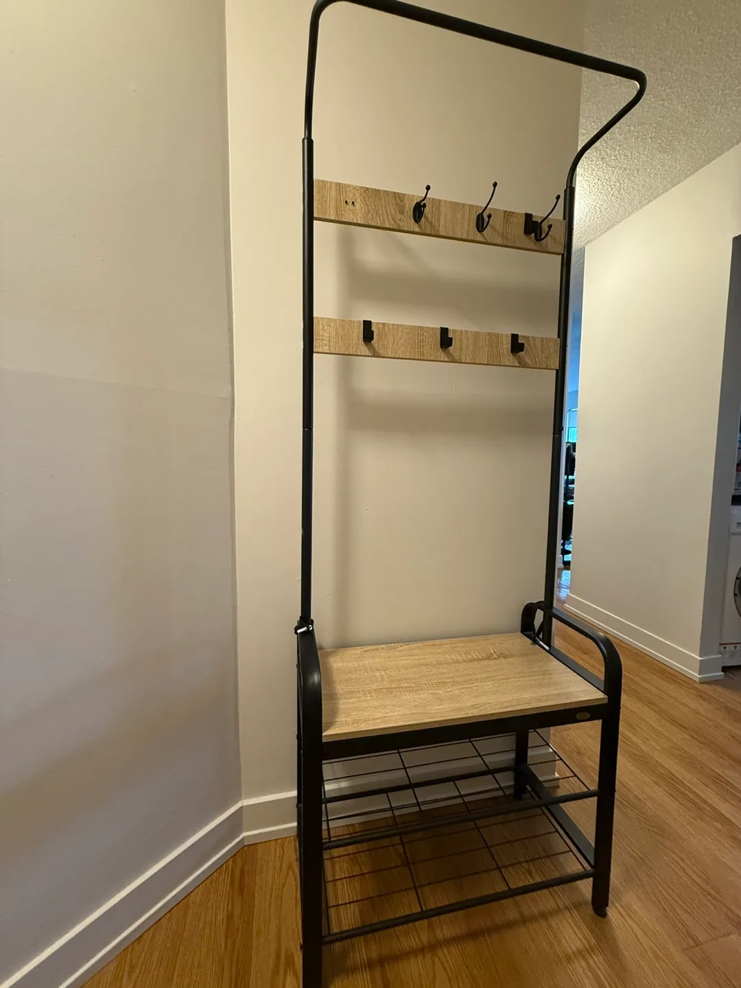 Hall Tree with Shoe Rack and Coat Hooks thumbnail