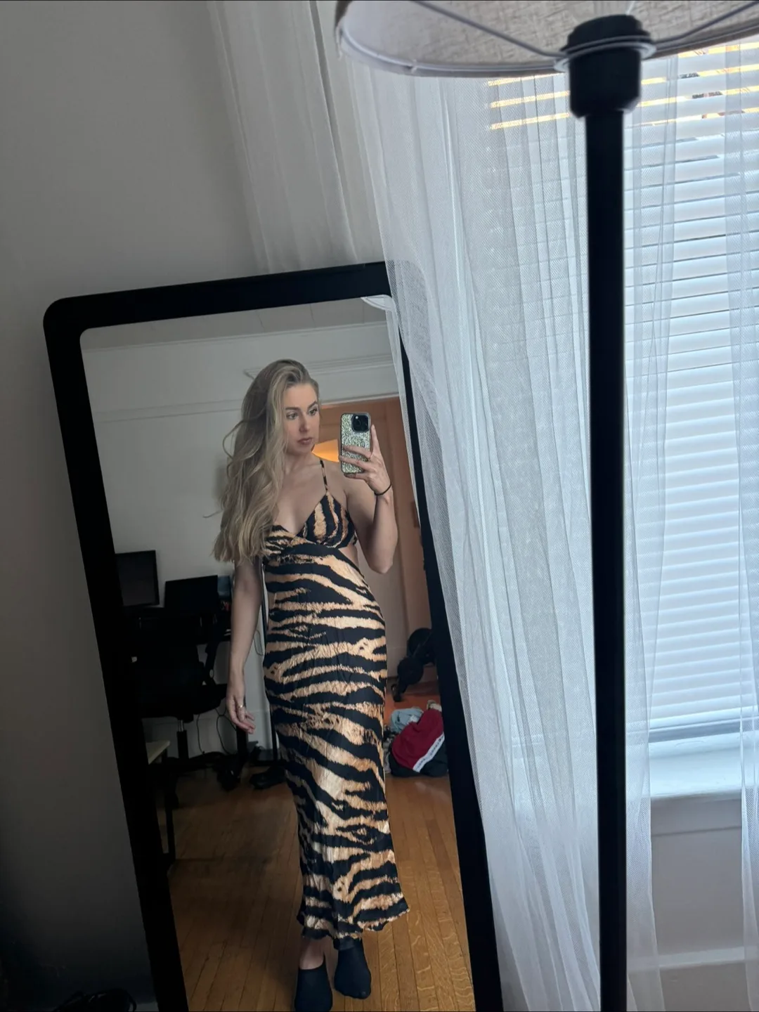 Topshop Tiger Print Slip Dress thumbnail