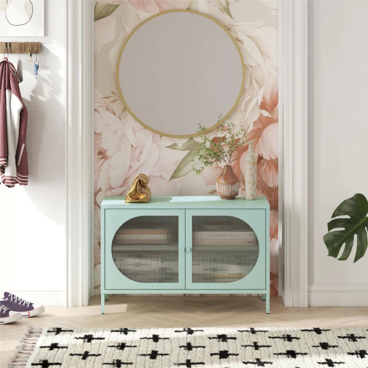 Mr. Kate Luna Mid-Century Modern Accent Cabinet - Mint Green