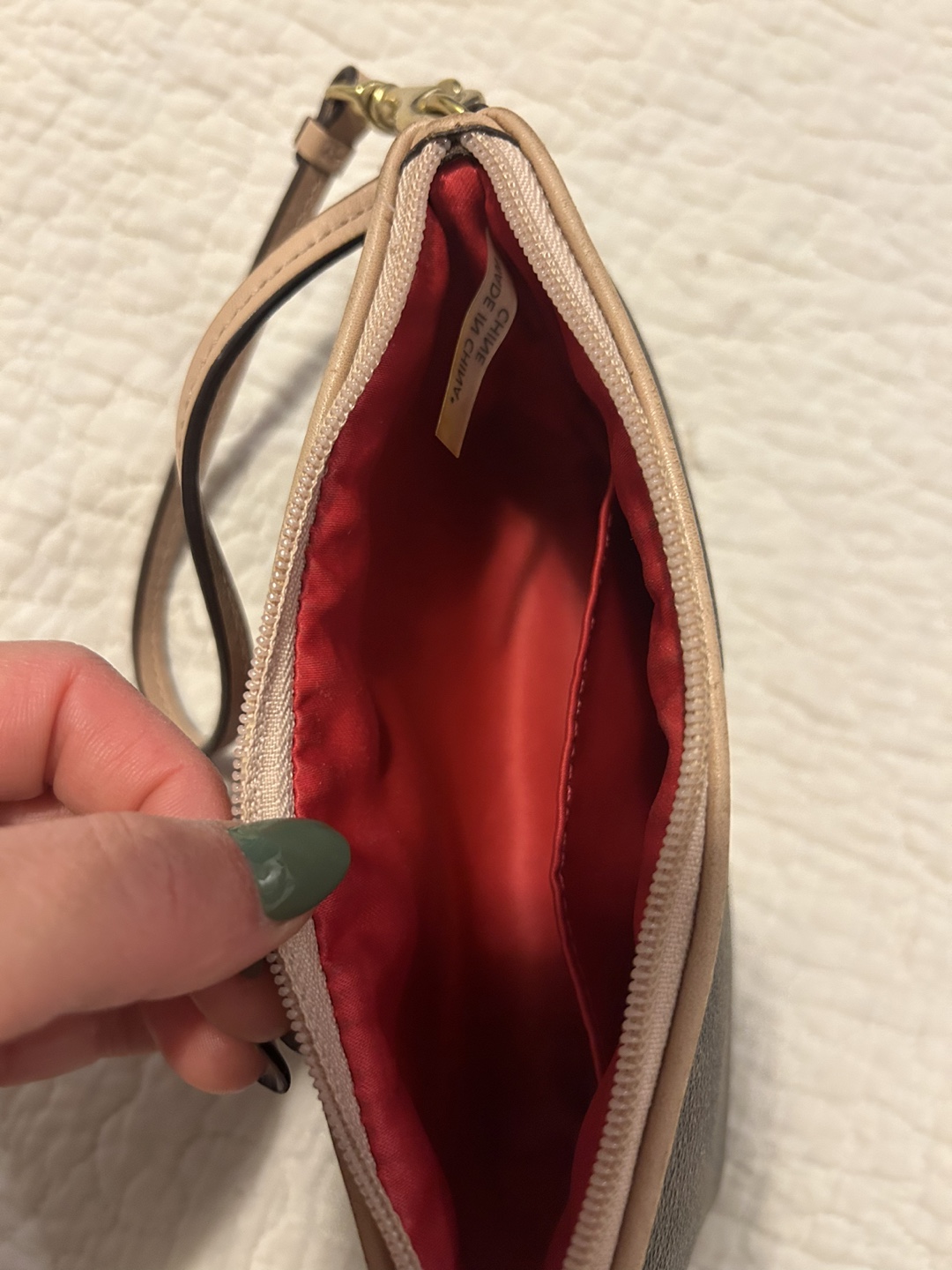 Coach Wristlet Wallet - Brown Signature Canvas with Red Stripe - photo 4