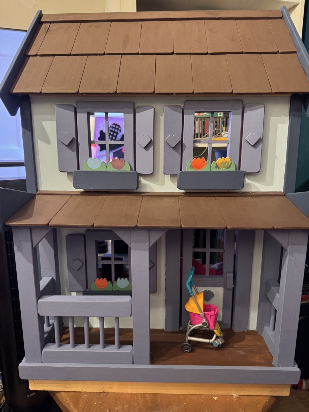 Custom-built Dollhouse with Furniture and Accessories