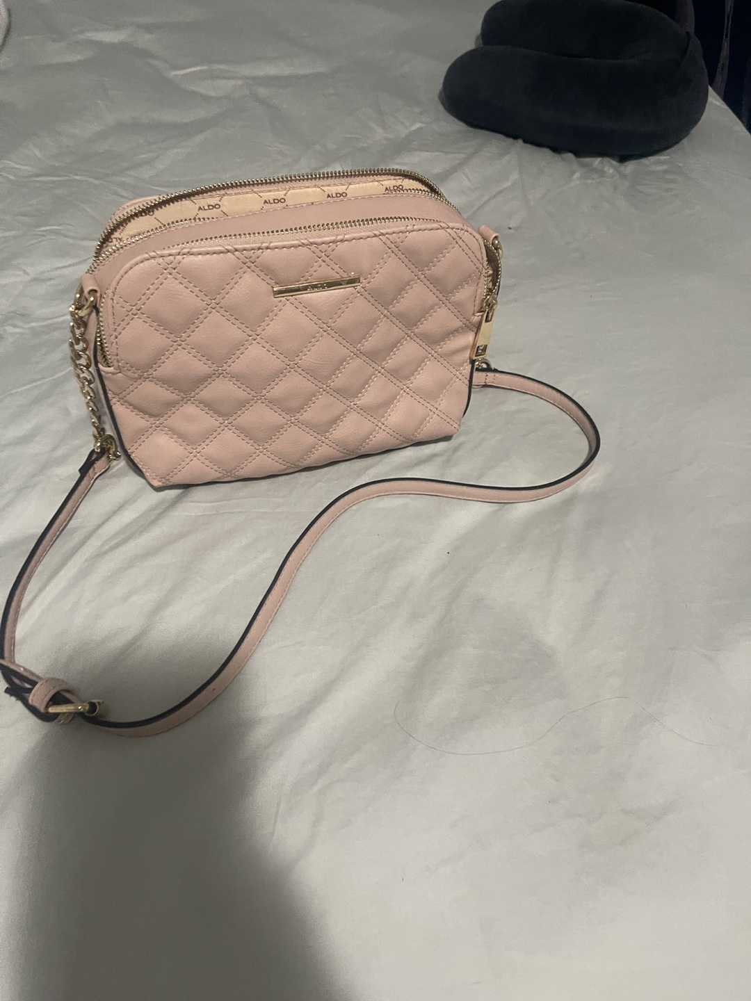 Aldo Pink Quilted Crossbody Bag