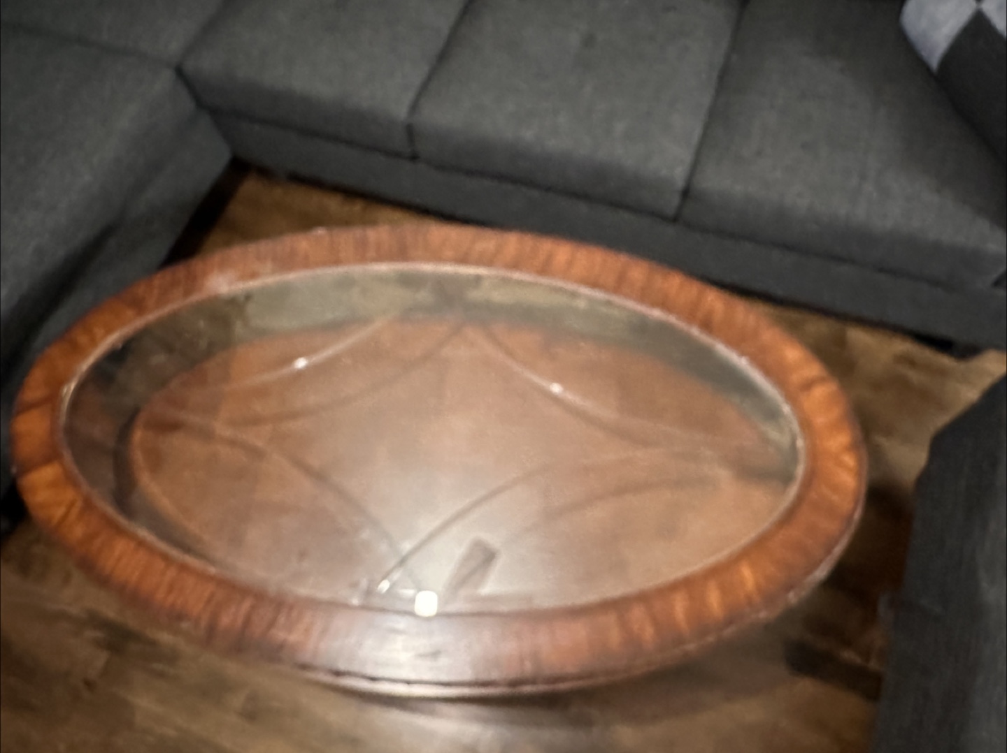 Oval Coffee Table with Glass Top - photo 2
