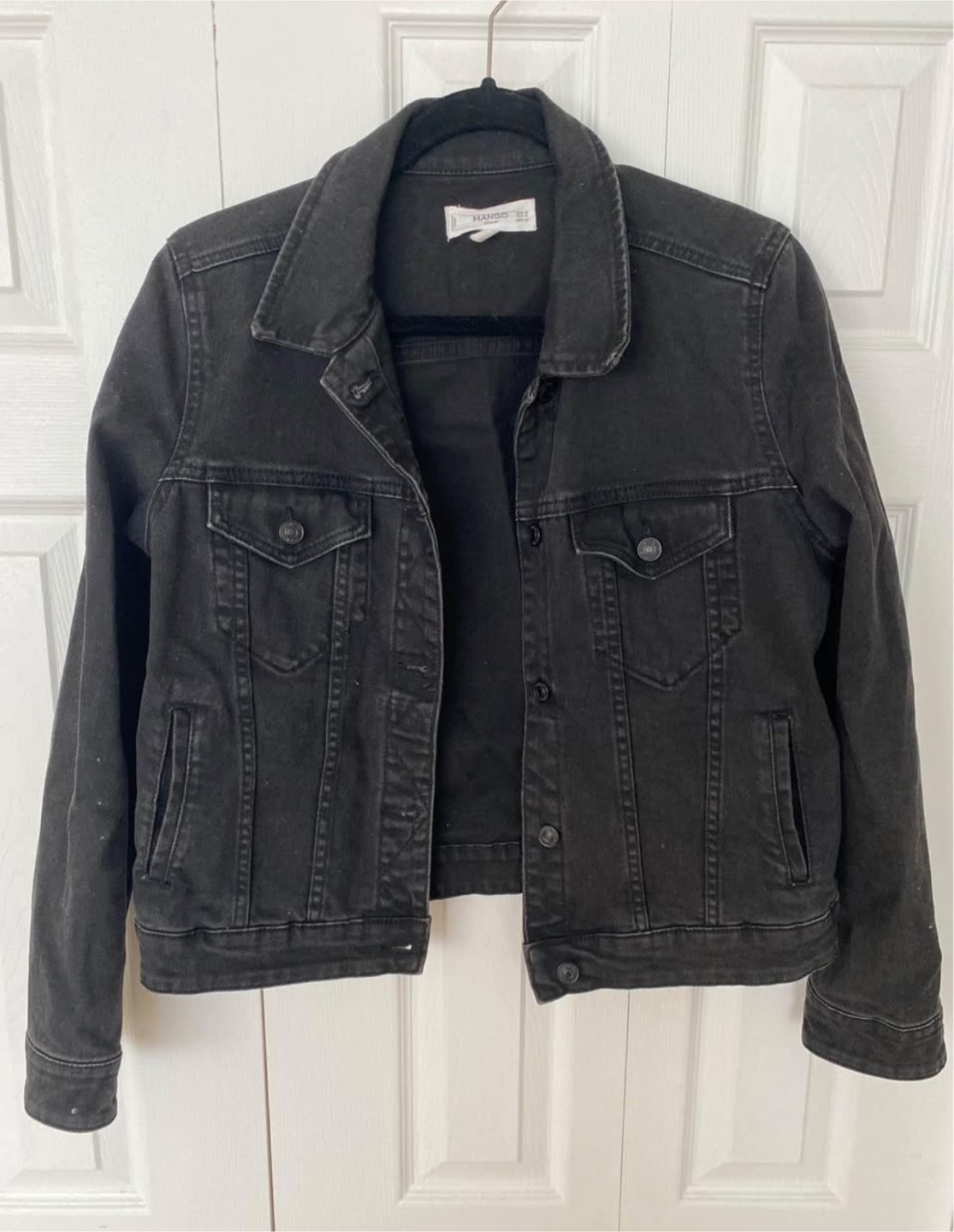 Mango Black Denim Jacket - Size S