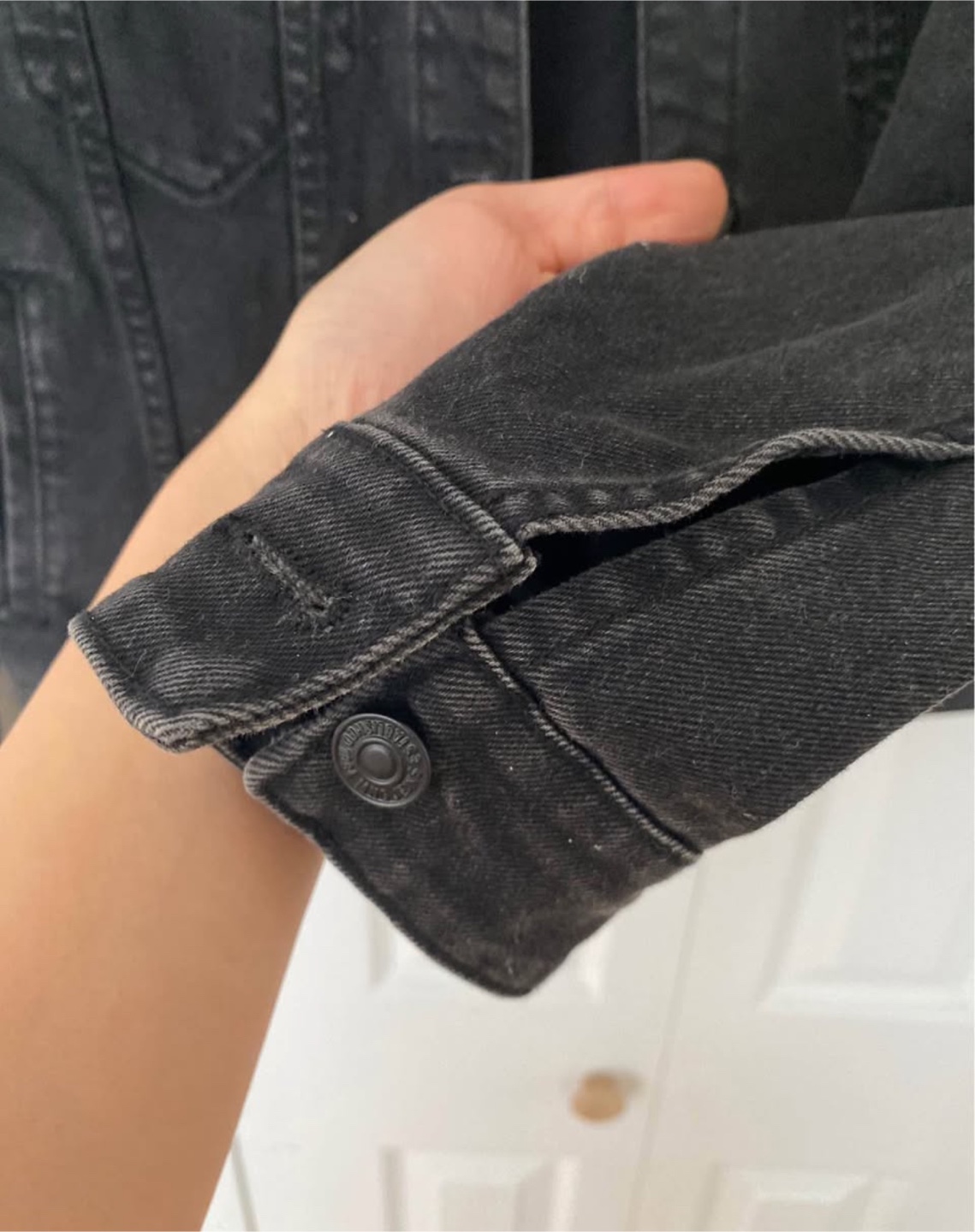 Mango Black Denim Jacket - Size S - photo 3