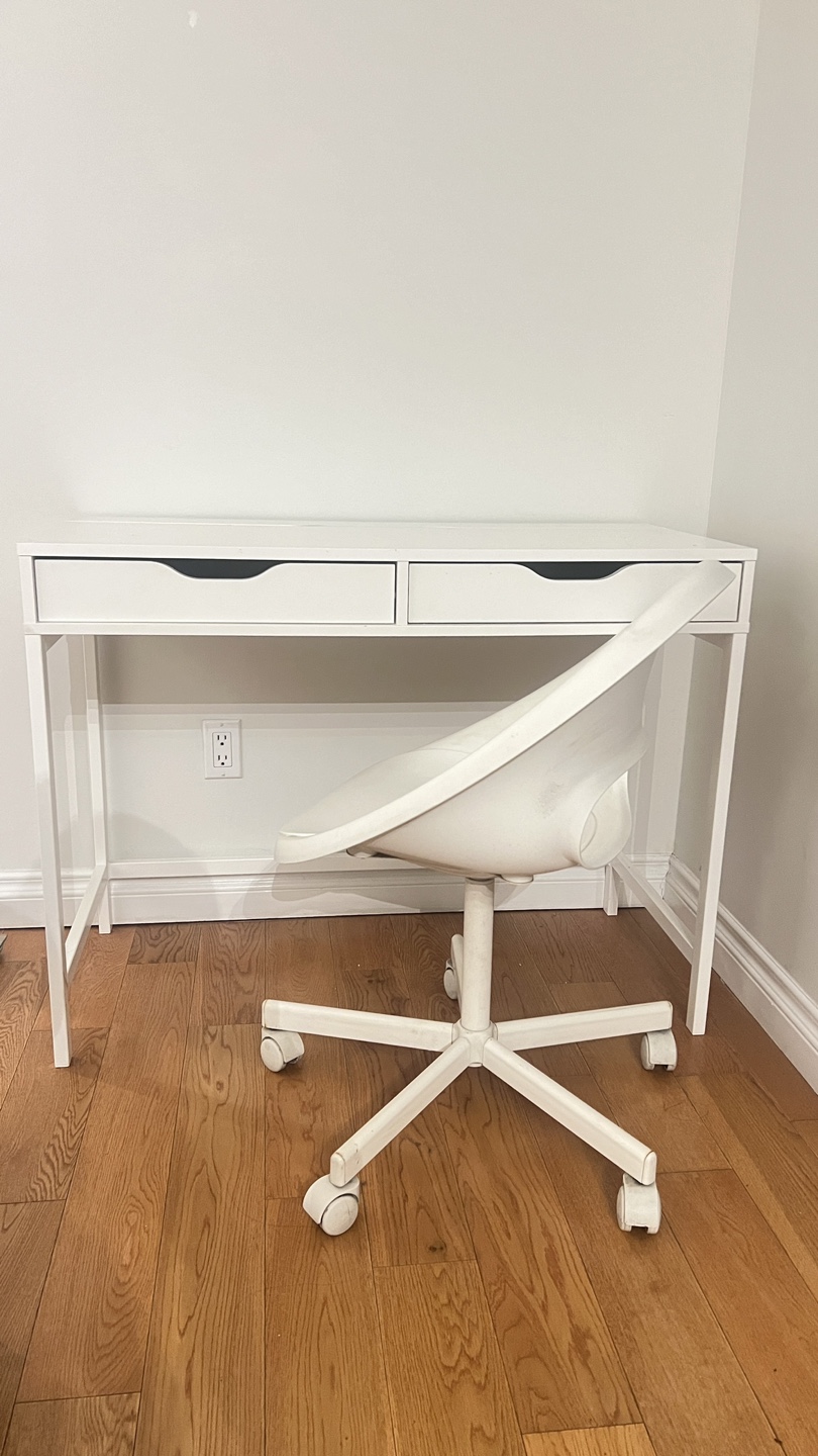 White Desk and Chair Set