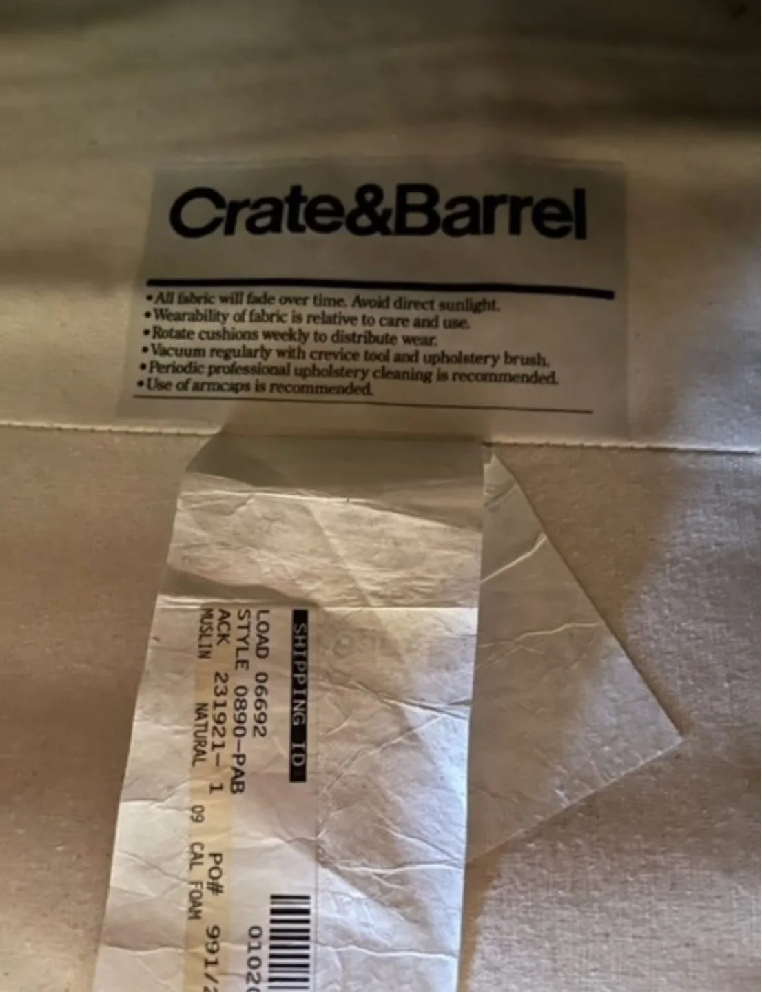 Crate & Barrel "Willow" slipcover sofa. Sage green. image indicator(9)