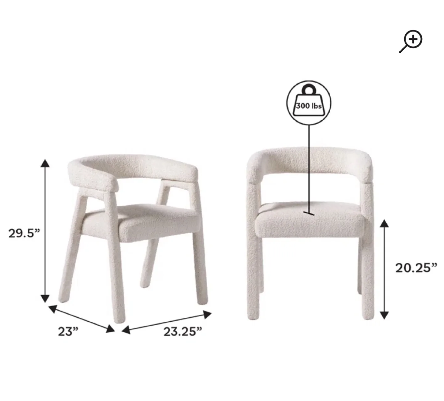Pair of George Oliver Lorrenda Modern Boucle Dining Chairs image indicator(4)