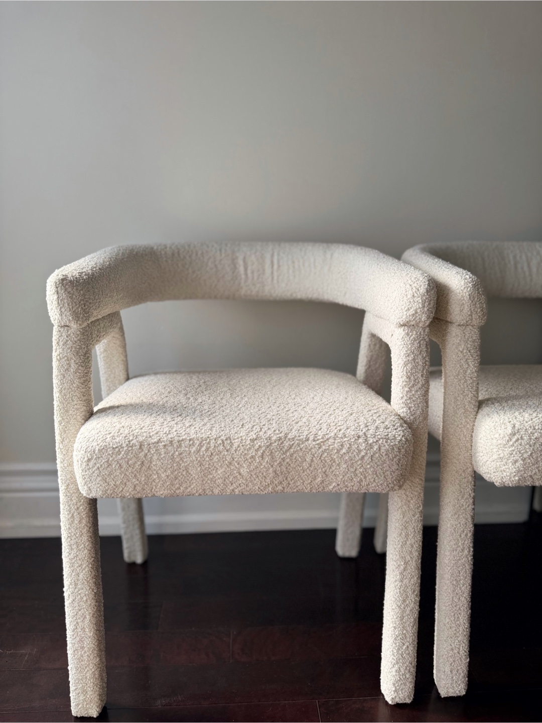Pair of George Oliver Lorrenda Modern Boucle Dining Chairs - photo 2