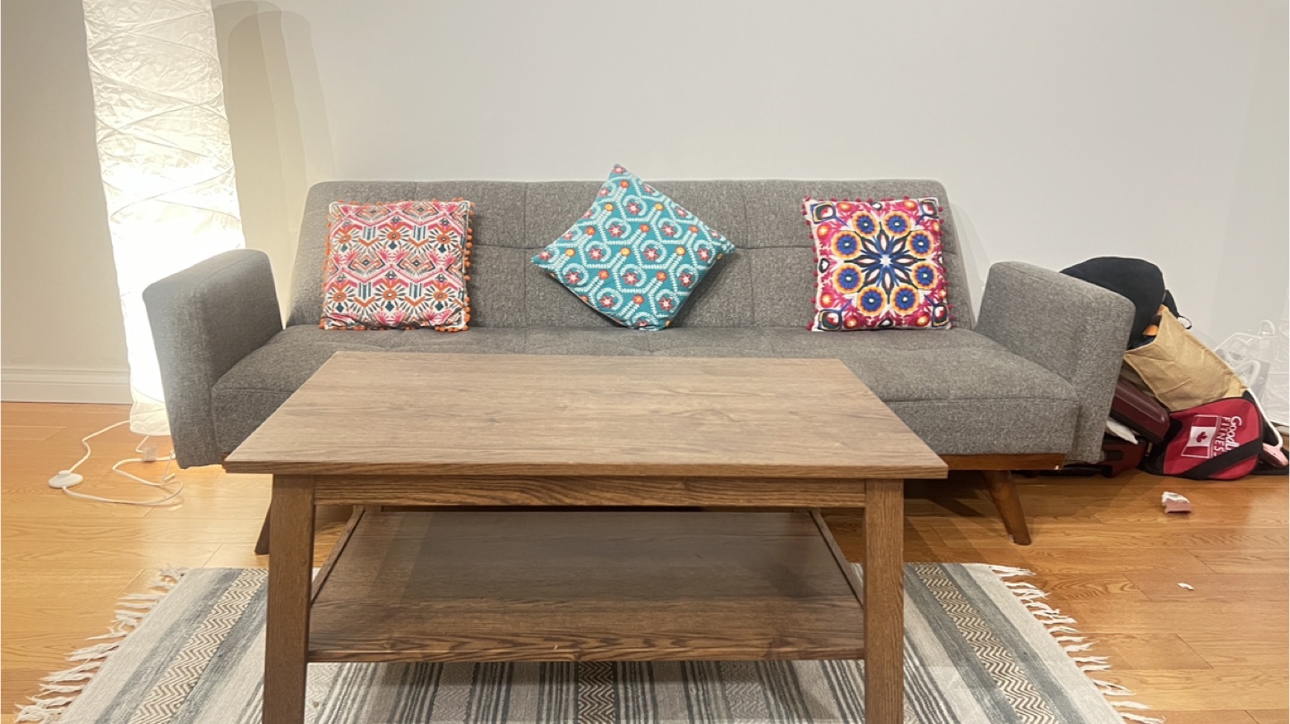Coffee table + Couch + Rug