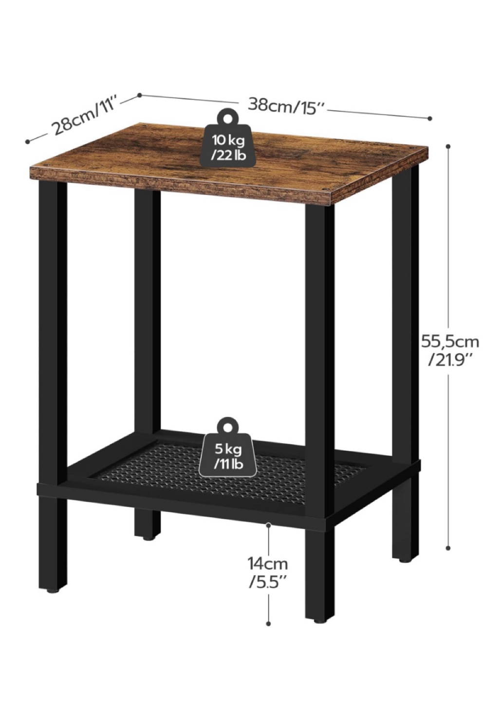 Rustic Industrial End Tables - Set of 2 - New - photo 3