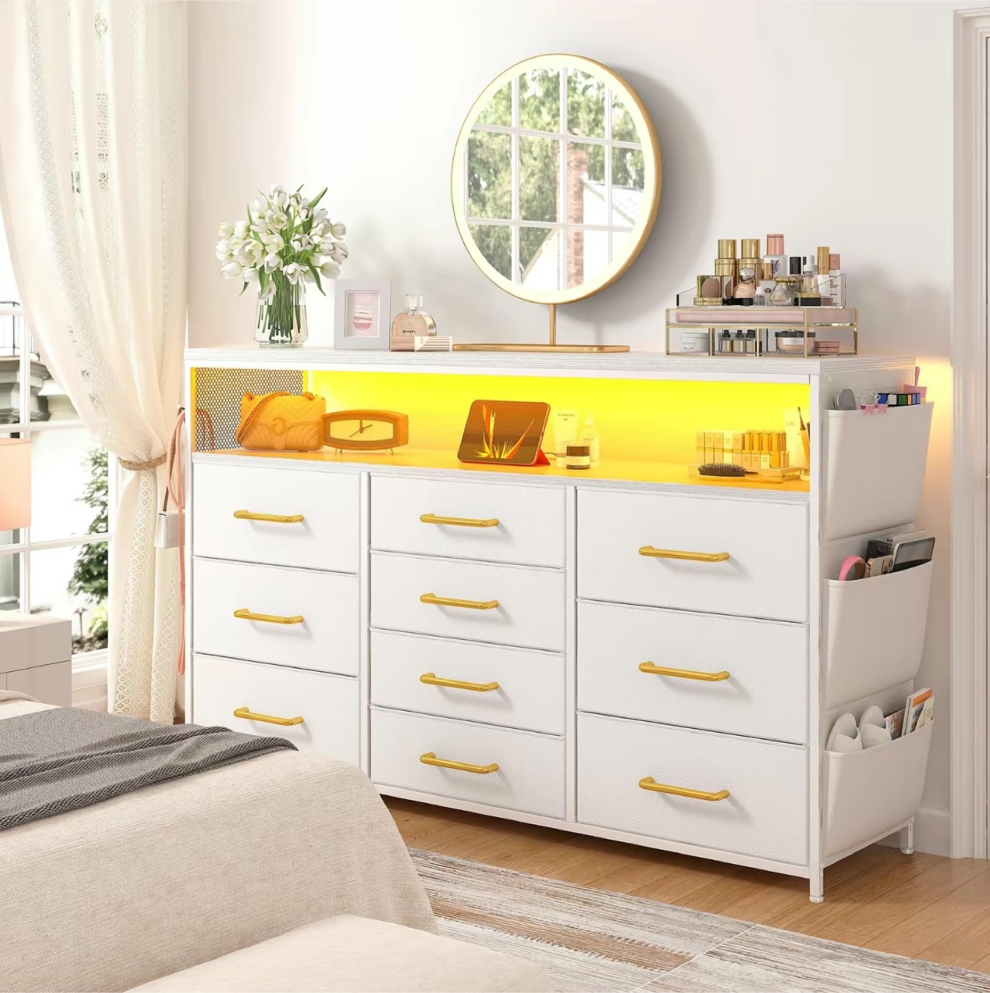 10-Drawer Dresser with LED Lighting and USB Ports - photo 4