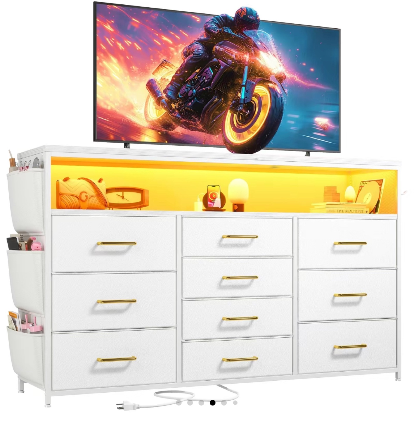 10-Drawer Dresser with LED Lighting and USB Ports - photo 3