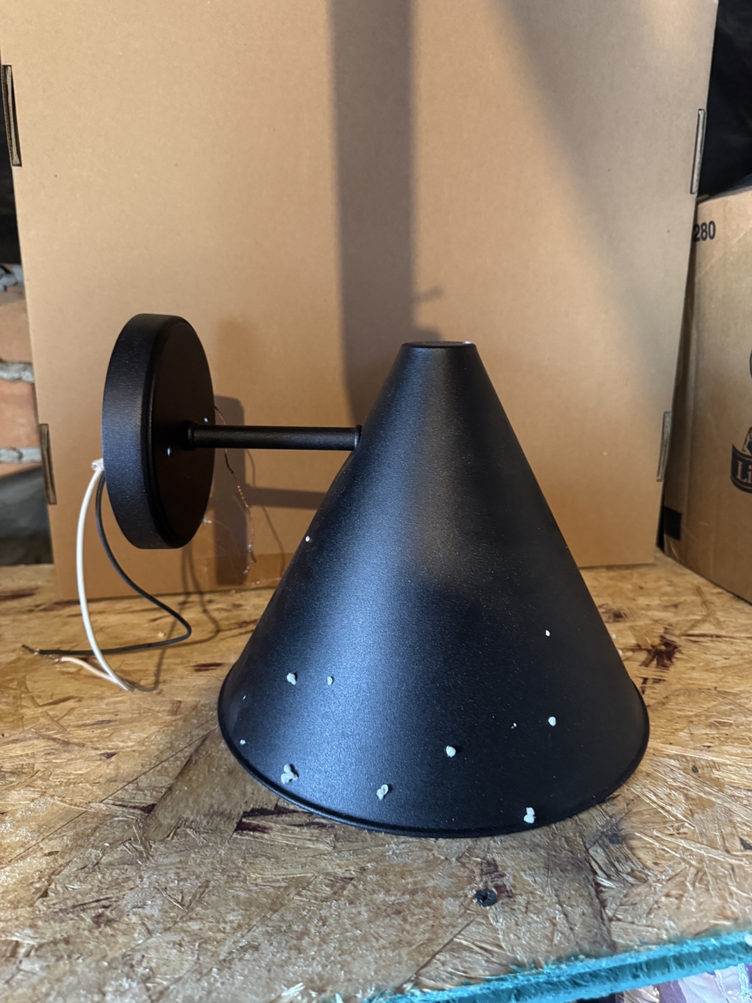 Black Cone Wall Sconce-Brand new Byers Steel Armed Sconce