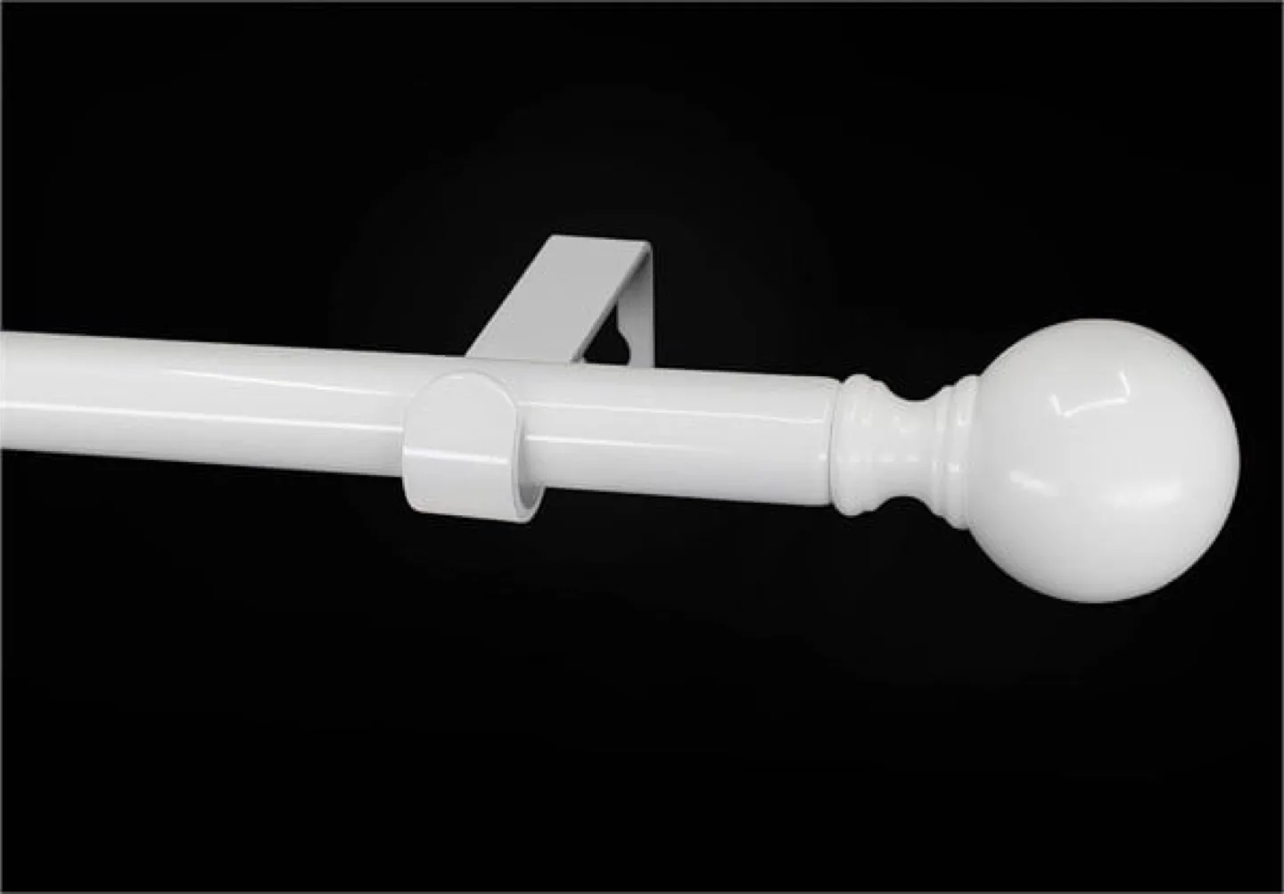 New Furnisland 84-120 inch White Glossy Curtain Rod thumbnail