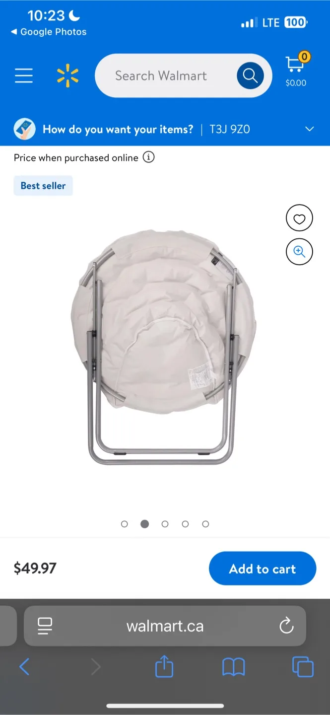 Mainstays Plush Saucer Chair image indicator(2)