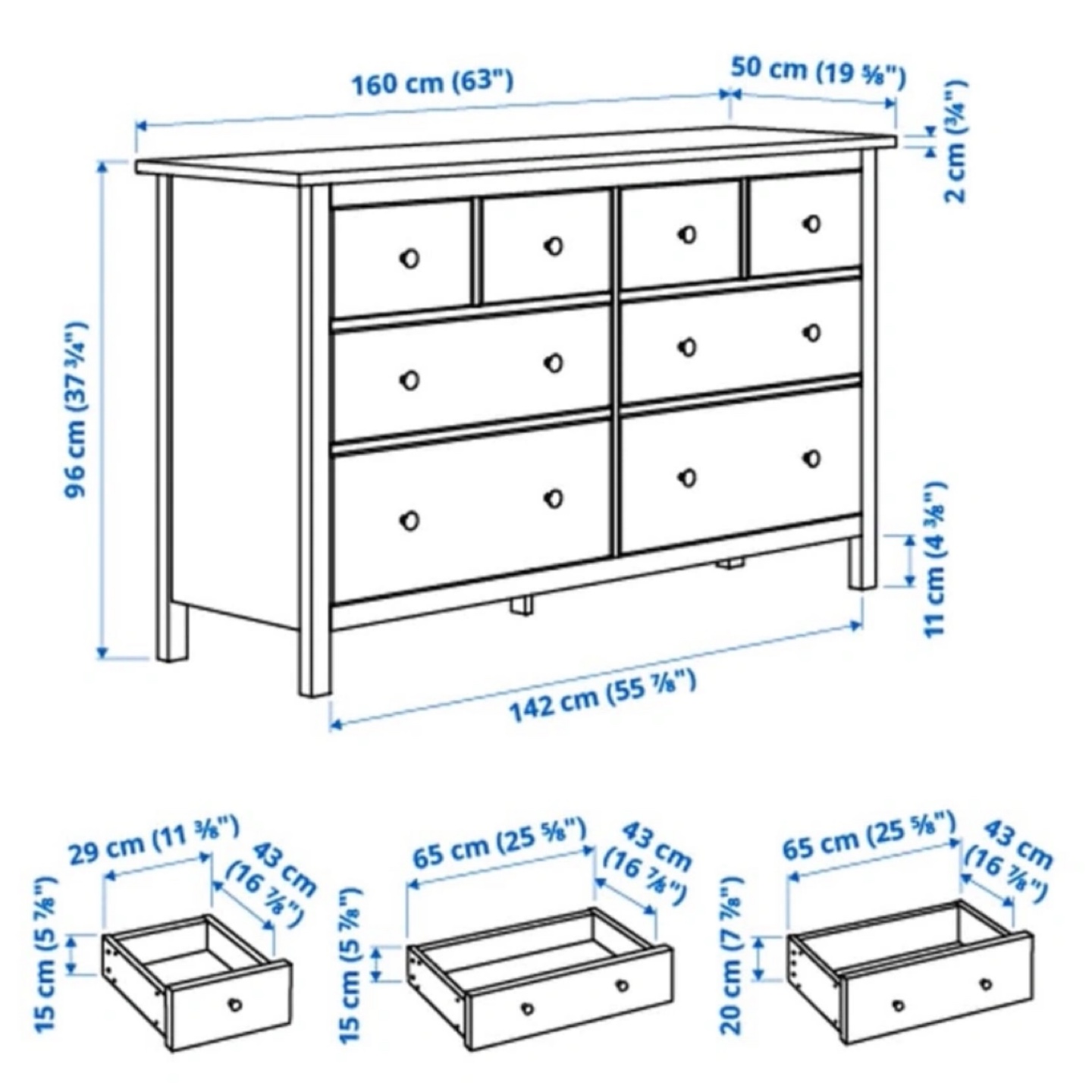 HEMNES 8-Drawer Dresser - Black-Brown - photo 2