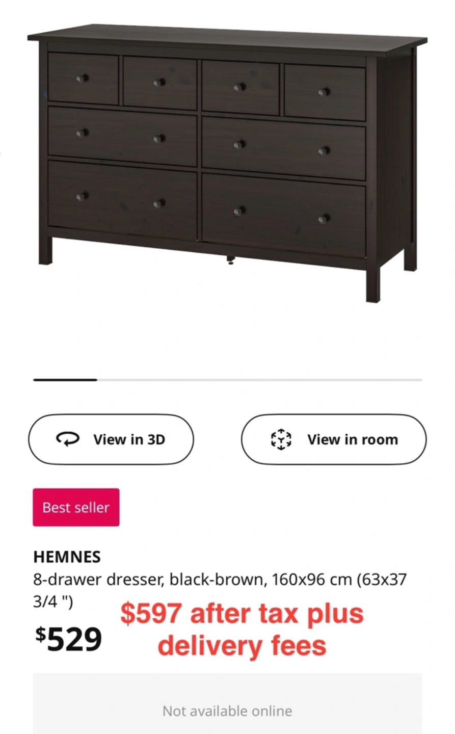 HEMNES 8-Drawer Dresser - Black-Brown - photo 3