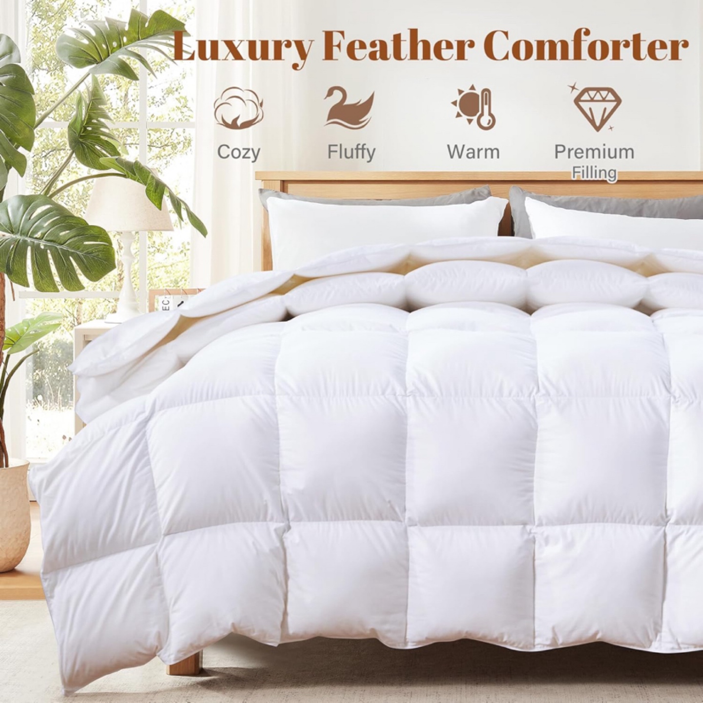 Luxury Feather Comforter - California King Size - Sealed - photo 2